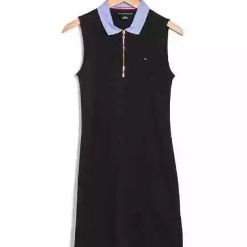 Tommy Hilfiger Sleeveless Zip-Up Polo Dress Sky Captain xl